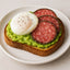 Avocado toast with poached egg and salami from Busseto Salami Variety Pack